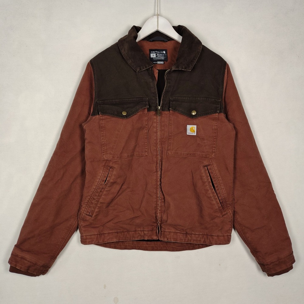 Carhartt Relaxed Fit Duck Canvas Jacket Brown Rust OJ6432-M Mens Small